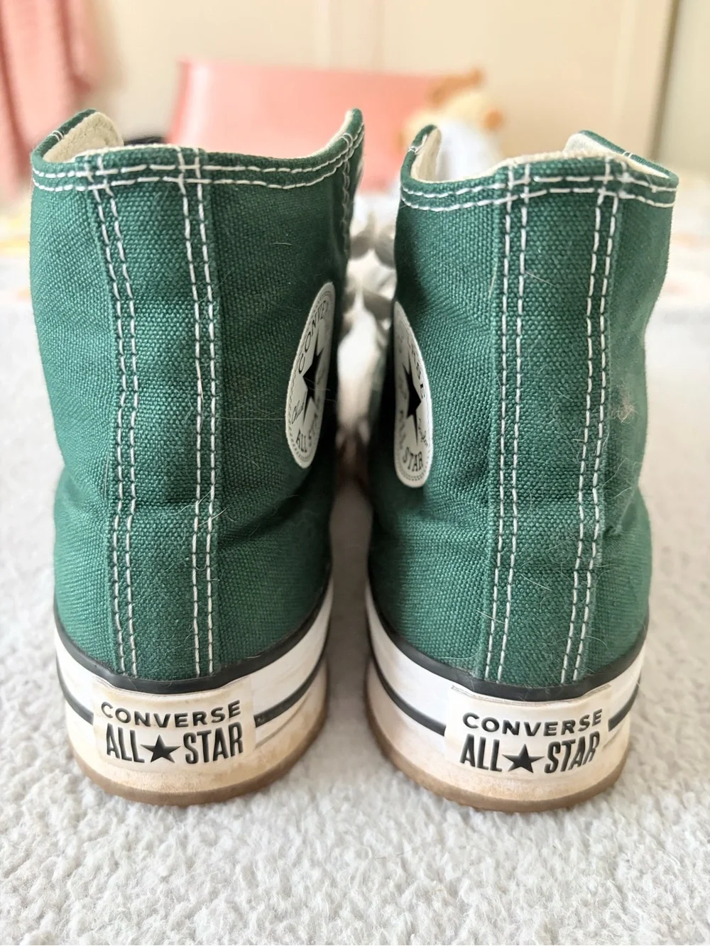 Kids High-Top Canvas Sneakers in Dark Green